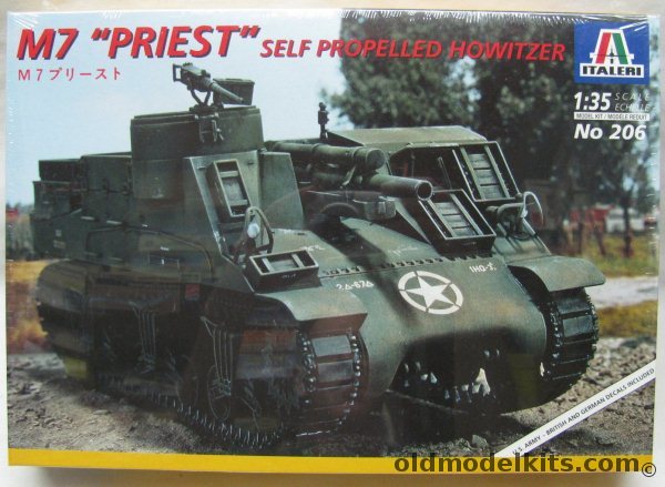 Italeri 1/35 M7 Priest Self Propelled Howitzer - USA / Great Britain / Germany, 206 plastic model kit